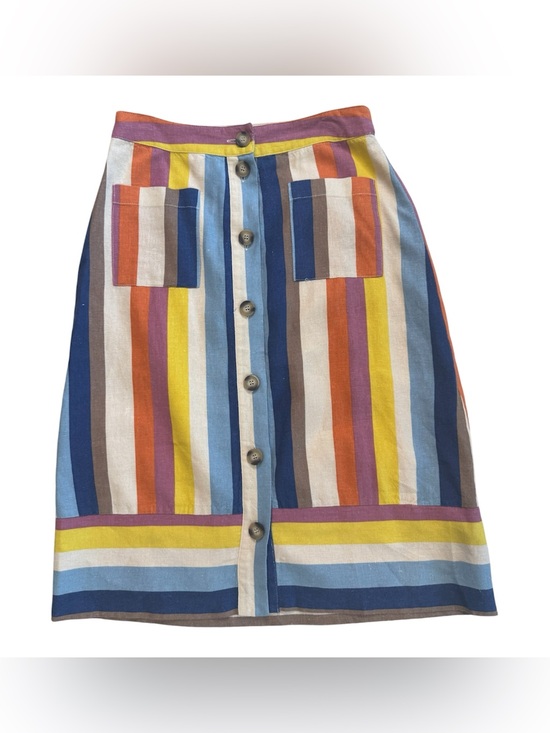 Dresses & Skirts - Gilli women’s multicolor linen blend button front striped skirt size small